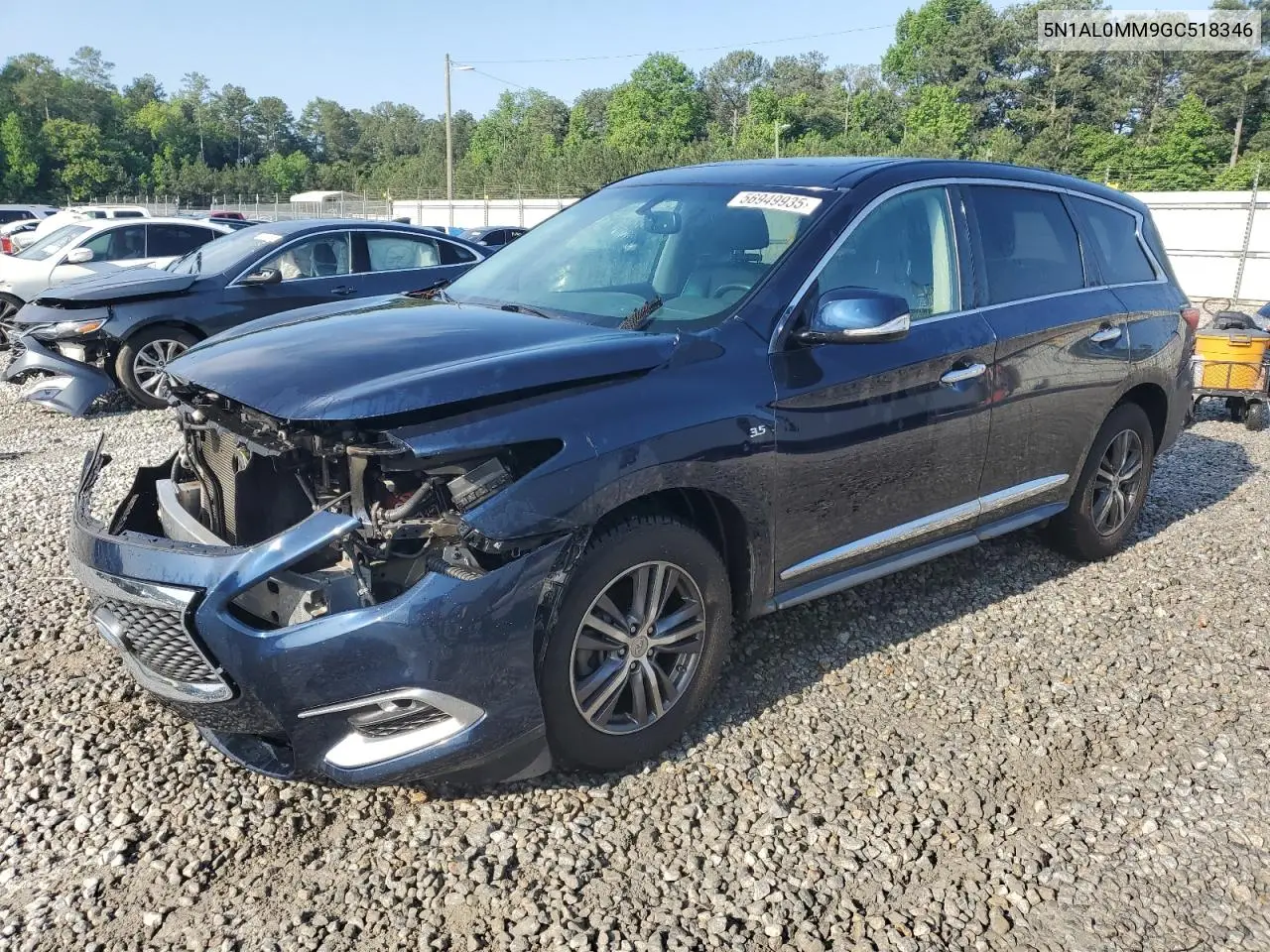 2016 Infiniti Qx60 VIN: 5N1AL0MM9GC518346 Lot: 56949935