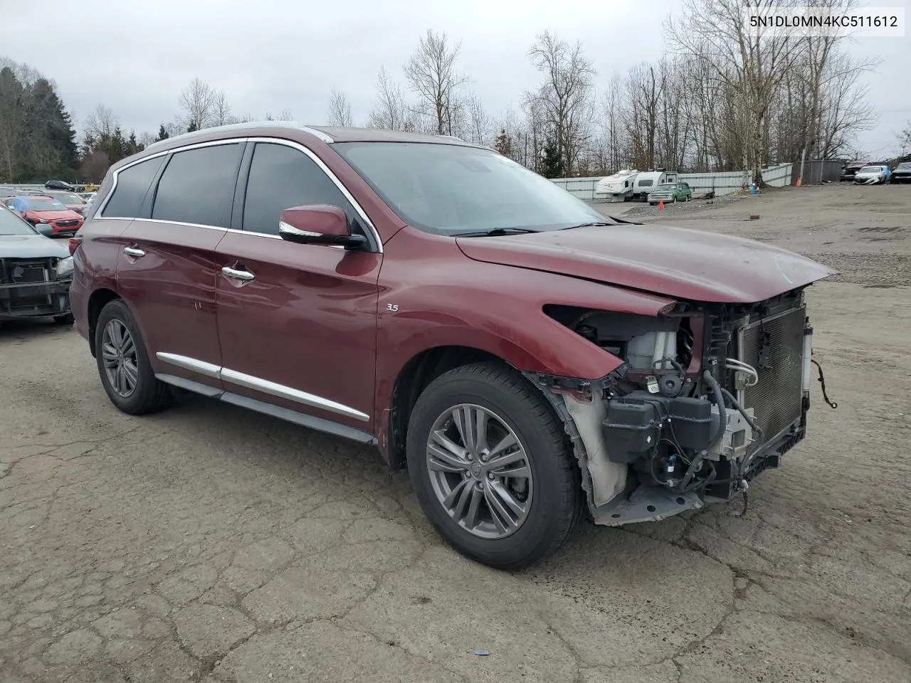 2019 Infiniti Qx60 Luxe VIN: 5N1DL0MN4KC511612 Lot: 43477525