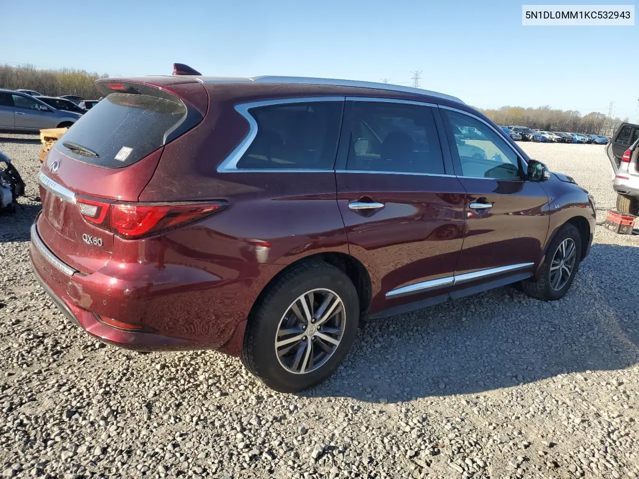 2019 Infiniti Qx60 Luxe VIN: 5N1DL0MM1KC532943 Lot: 49583215