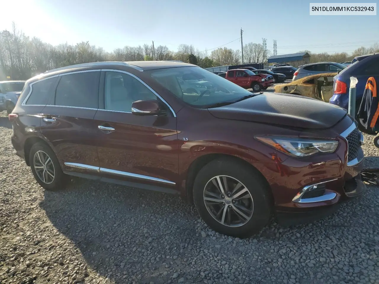 2019 Infiniti Qx60 Luxe VIN: 5N1DL0MM1KC532943 Lot: 49583215
