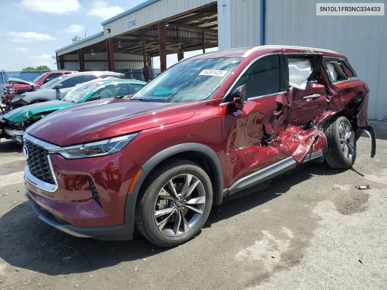 2022 Infiniti Qx60 Luxe VIN: 5N1DL1FR3NC334433 Lot: 54391425