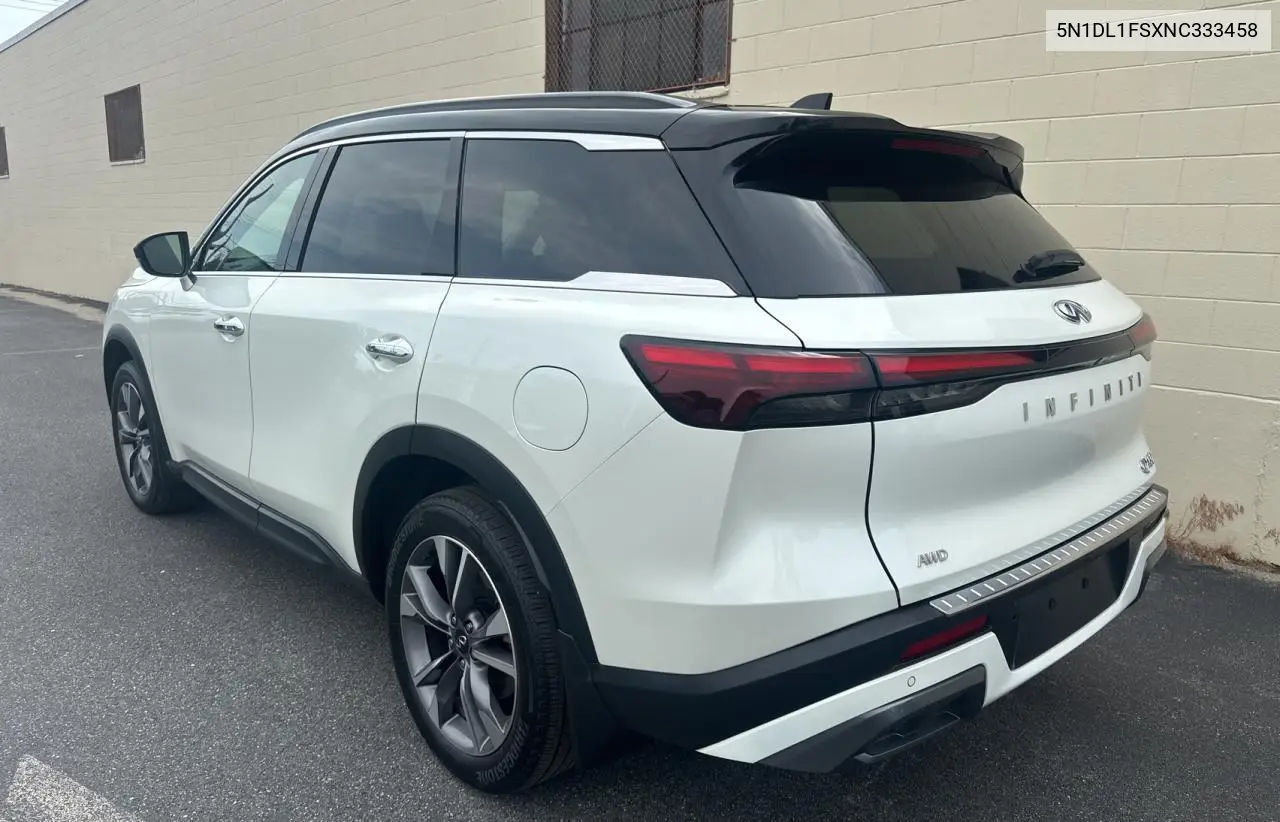2022 Infiniti Qx60 Luxe VIN: 5N1DL1FSXNC333458 Lot: 61234555