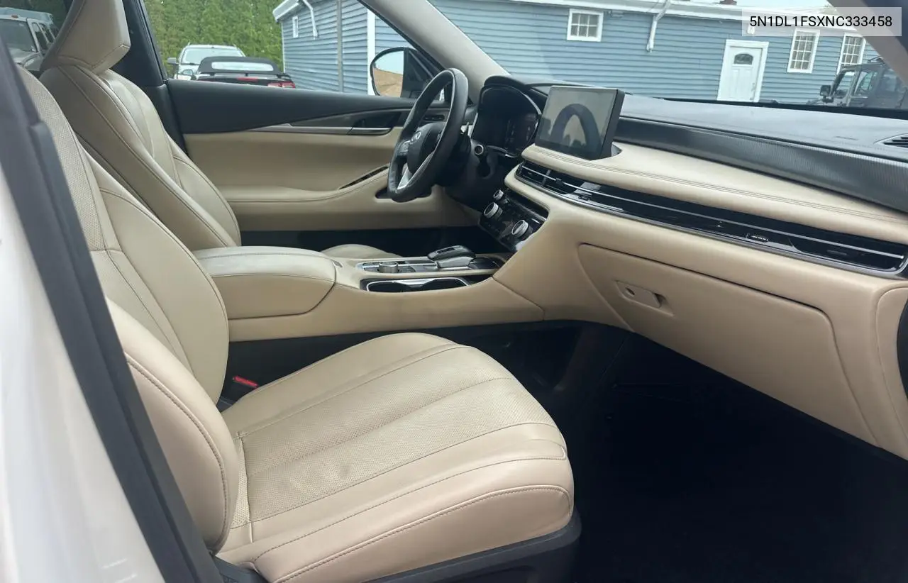 2022 Infiniti Qx60 Luxe VIN: 5N1DL1FSXNC333458 Lot: 61234555
