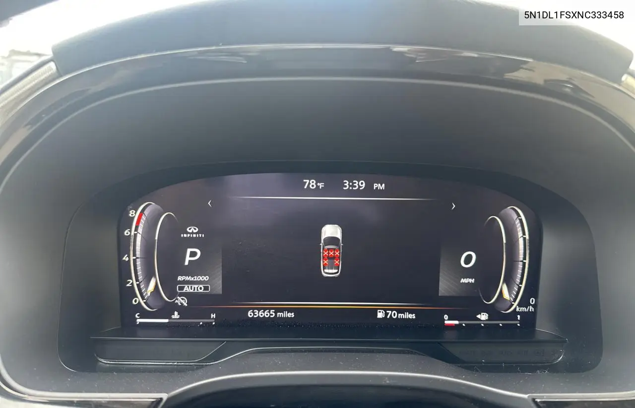 2022 Infiniti Qx60 Luxe VIN: 5N1DL1FSXNC333458 Lot: 61234555