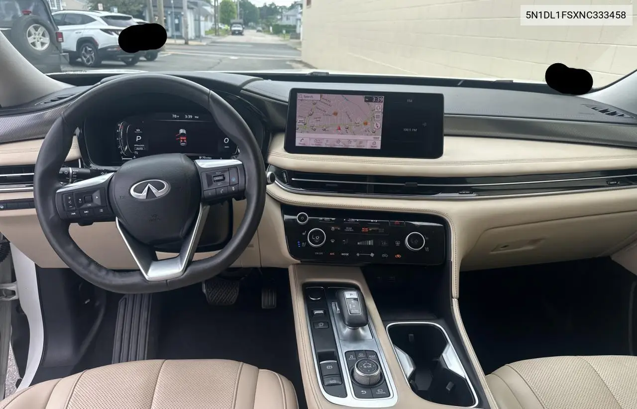 2022 Infiniti Qx60 Luxe VIN: 5N1DL1FSXNC333458 Lot: 61234555