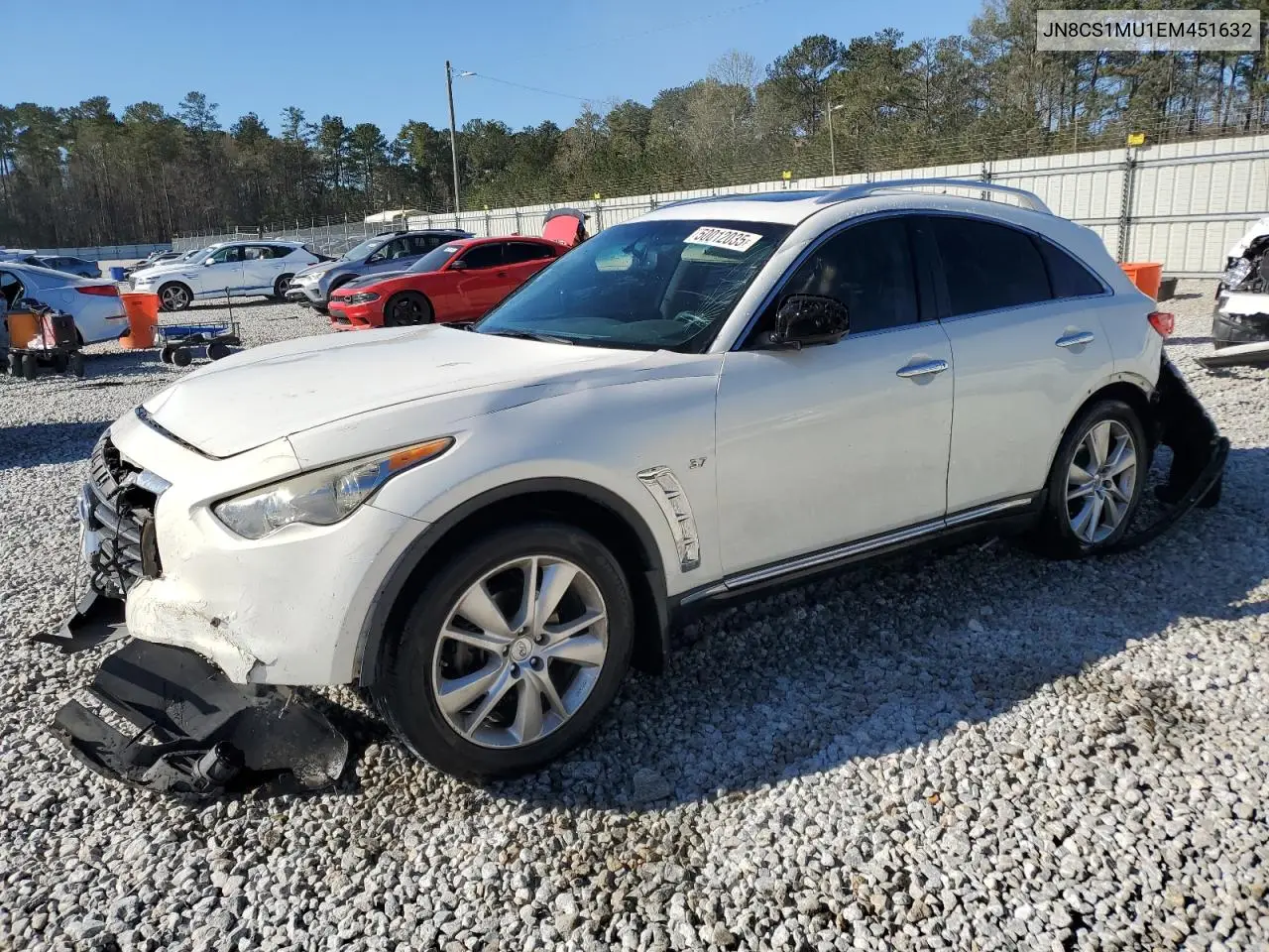 2014 Infiniti Qx70 VIN: JN8CS1MU1EM451632 Lot: 50012035
