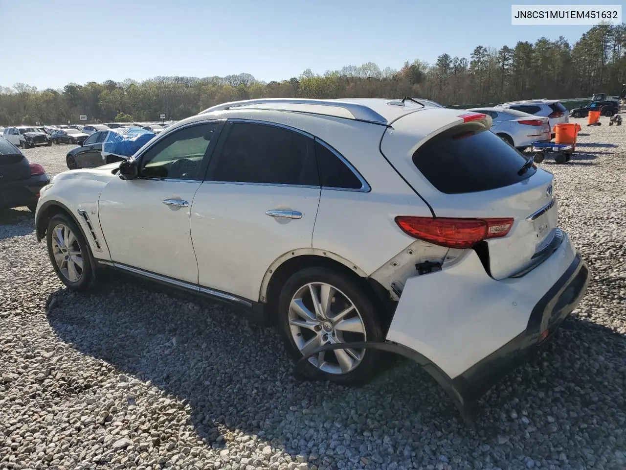 2014 Infiniti Qx70 VIN: JN8CS1MU1EM451632 Lot: 50012035