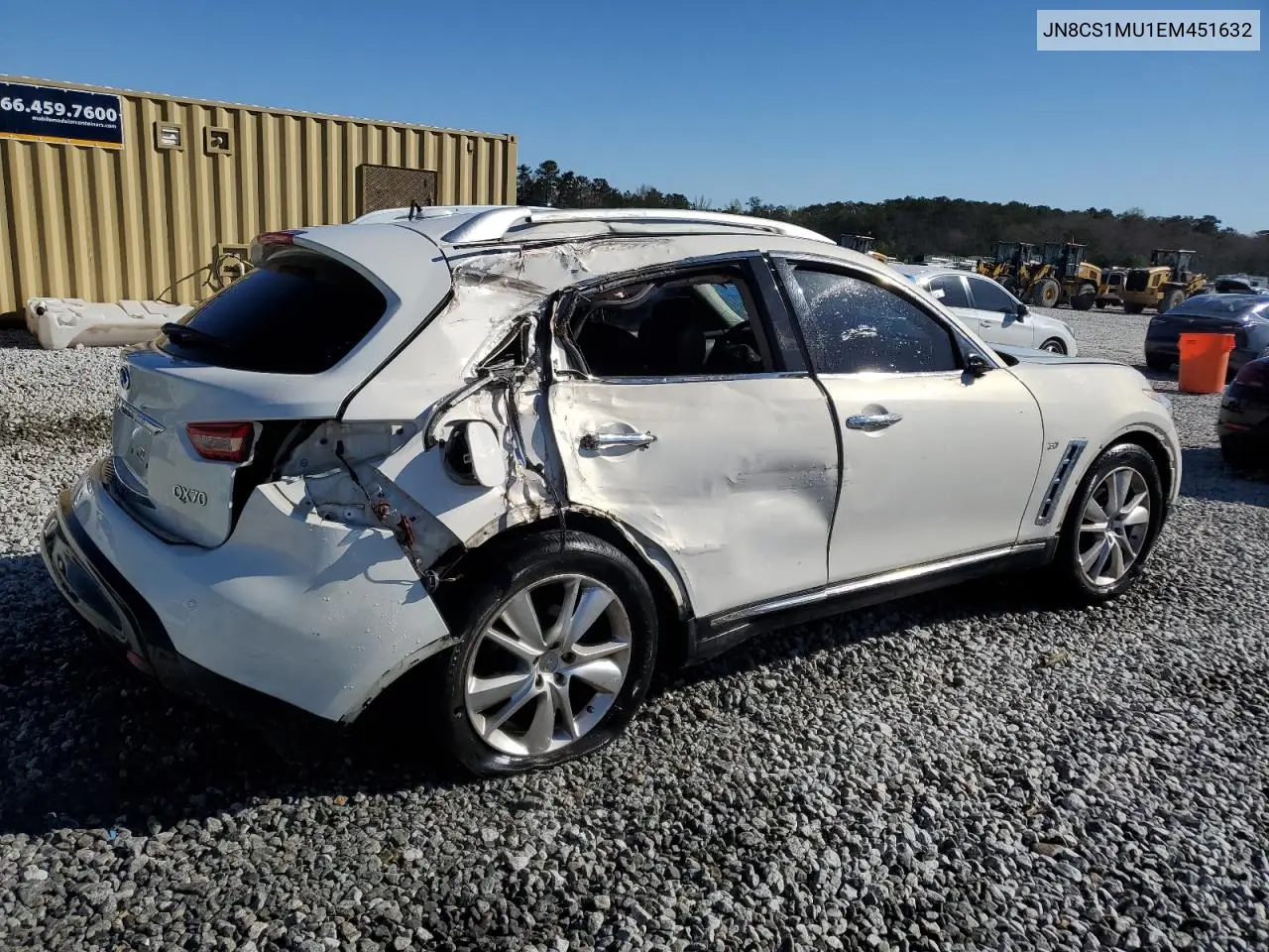 2014 Infiniti Qx70 VIN: JN8CS1MU1EM451632 Lot: 50012035