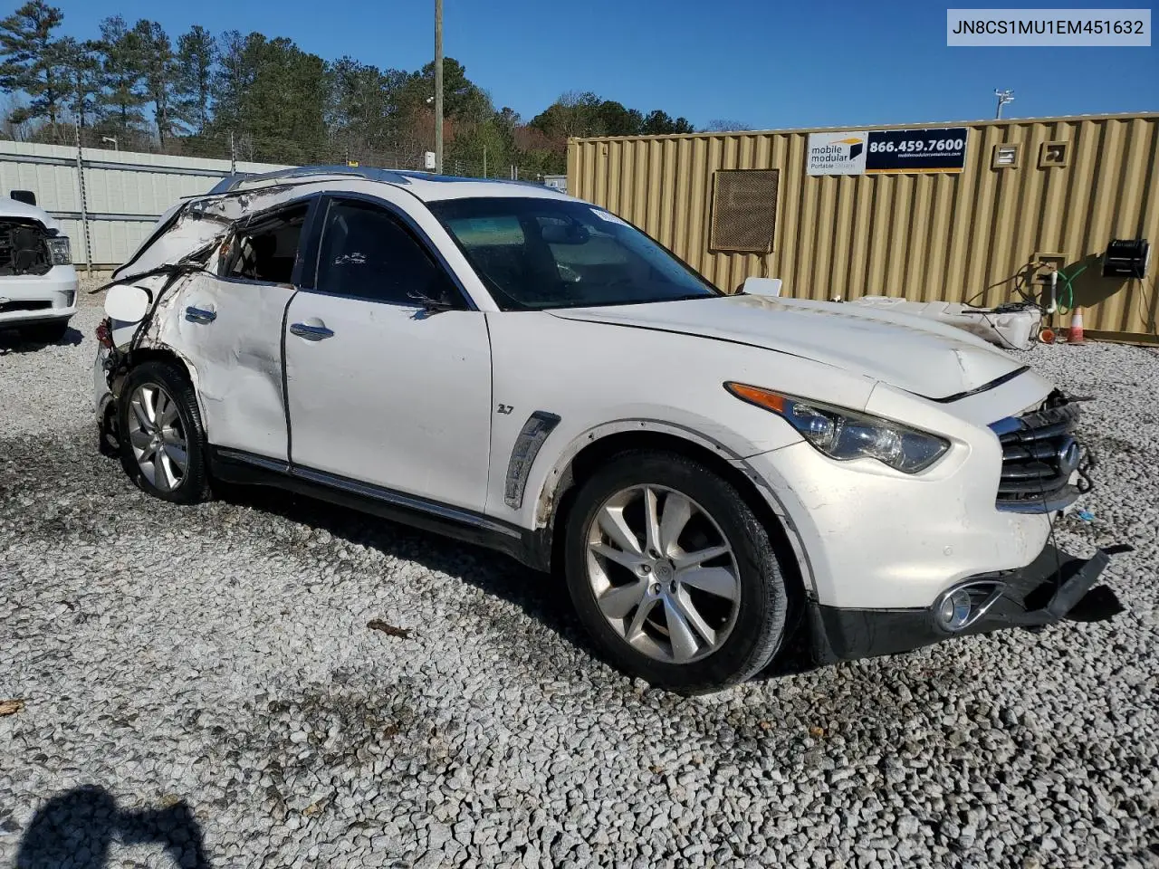 2014 Infiniti Qx70 VIN: JN8CS1MU1EM451632 Lot: 50012035