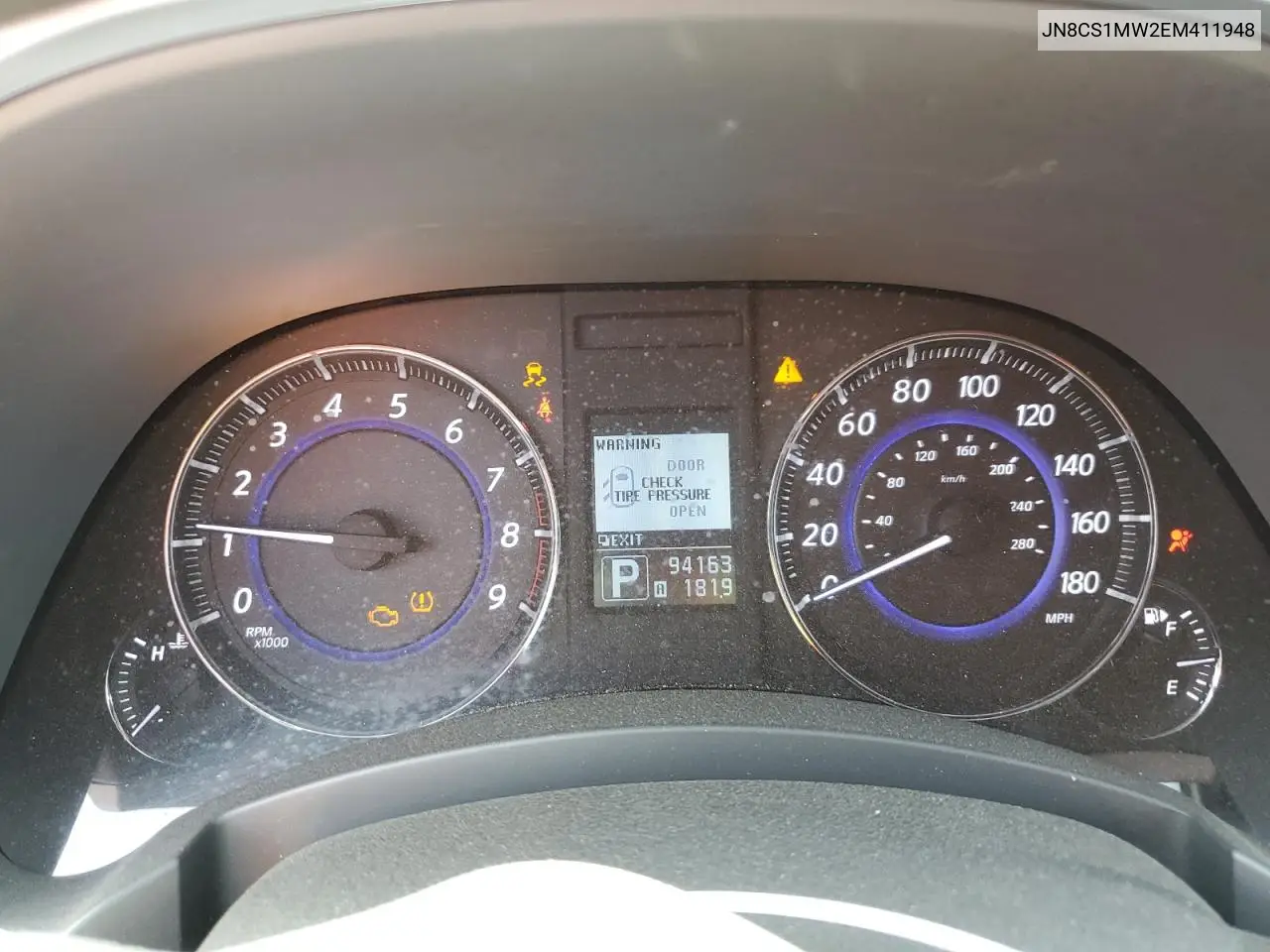 2014 Infiniti Qx70 VIN: JN8CS1MW2EM411948 Lot: 57254425