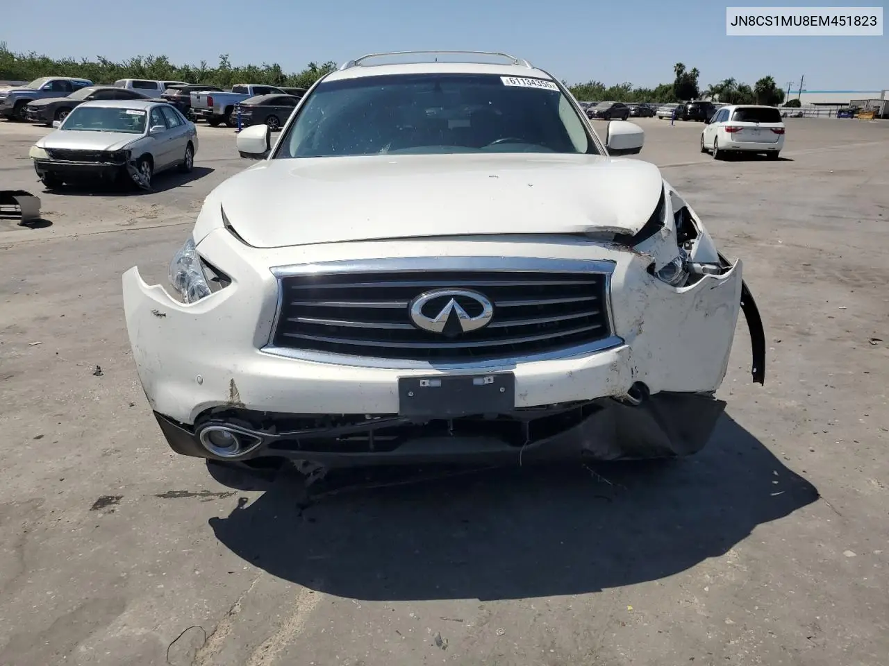 2014 Infiniti Qx70 VIN: JN8CS1MU8EM451823 Lot: 61134355
