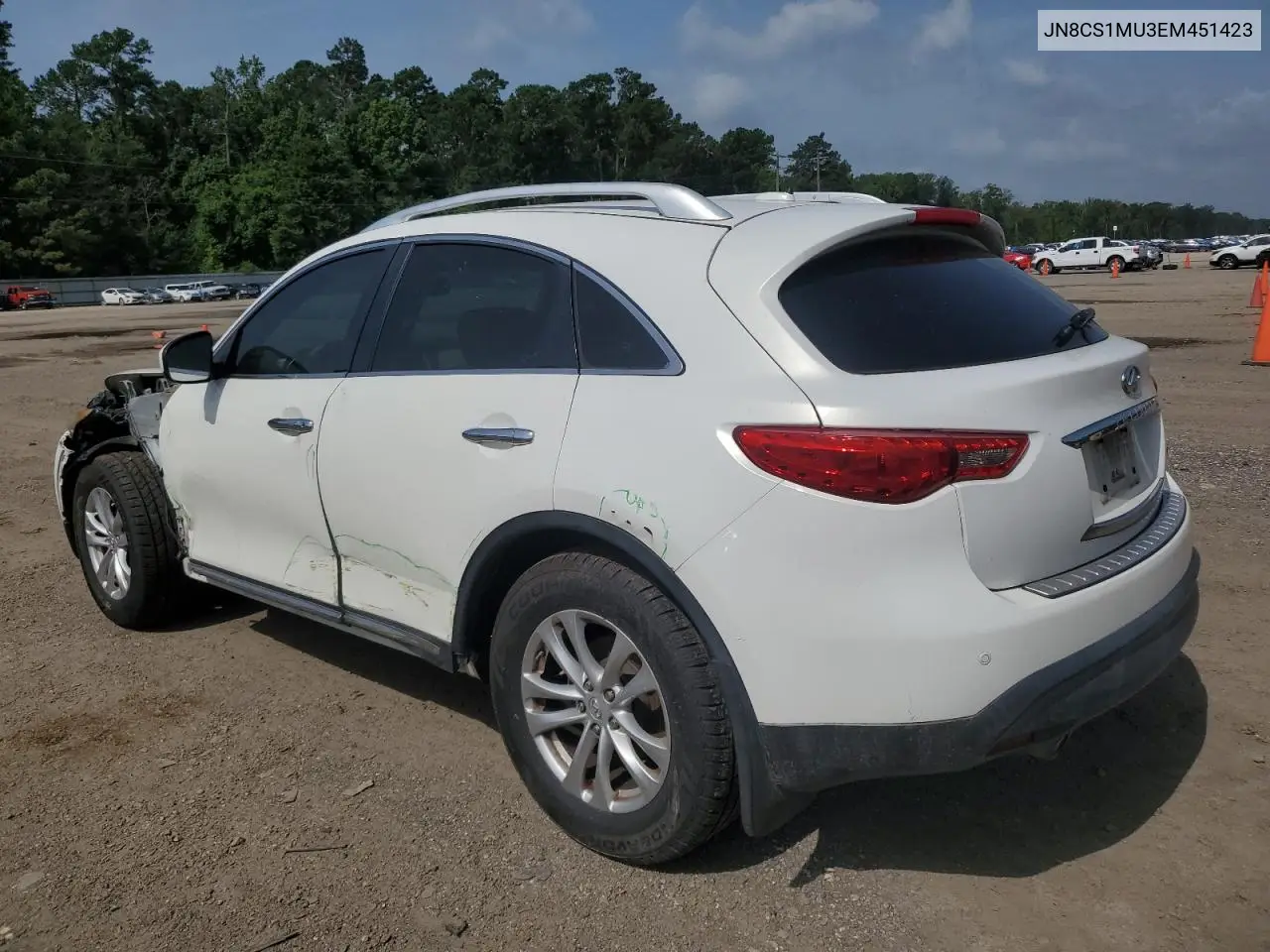 2014 Infiniti Qx70 VIN: JN8CS1MU3EM451423 Lot: 63205685