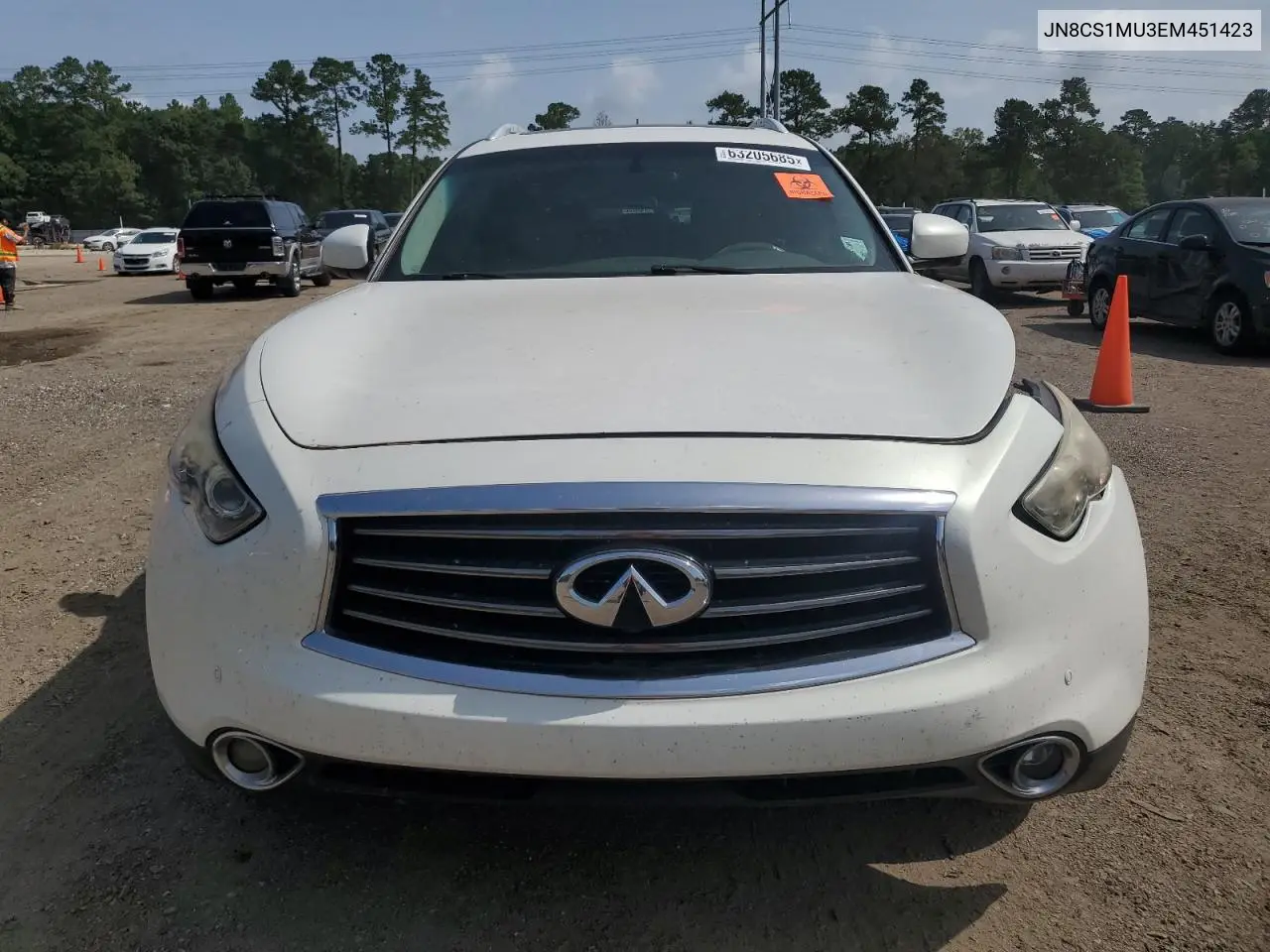 2014 Infiniti Qx70 VIN: JN8CS1MU3EM451423 Lot: 63205685