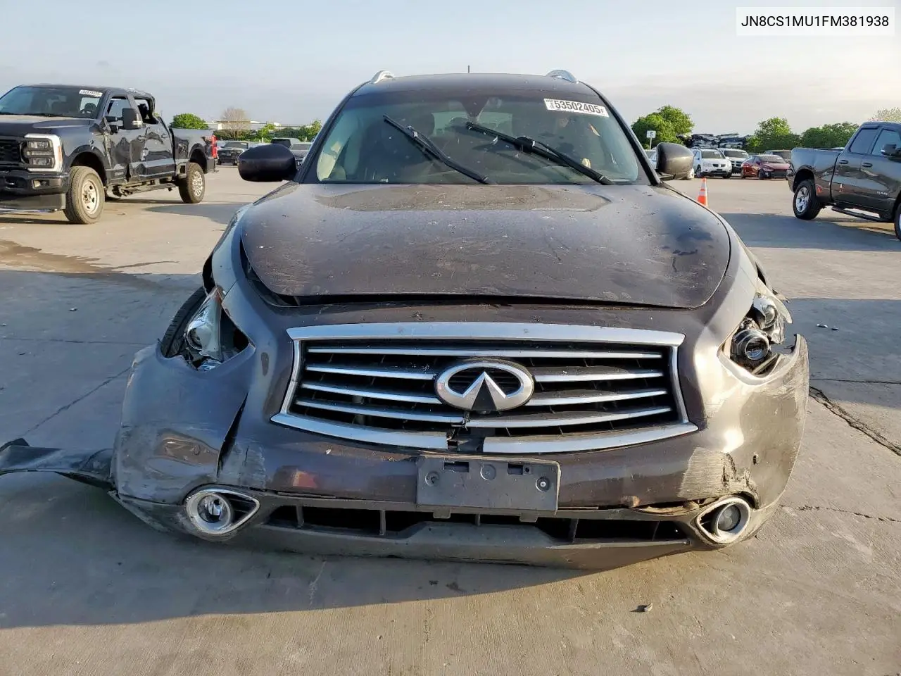 2015 Infiniti Qx70 VIN: JN8CS1MU1FM381938 Lot: 53502405