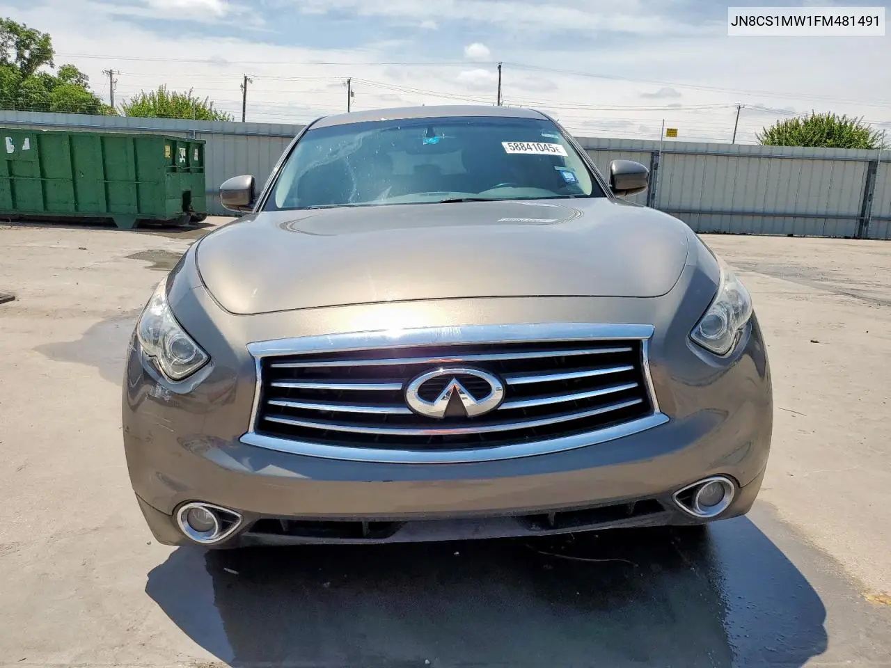 2015 Infiniti Qx70 VIN: JN8CS1MW1FM481491 Lot: 58841045