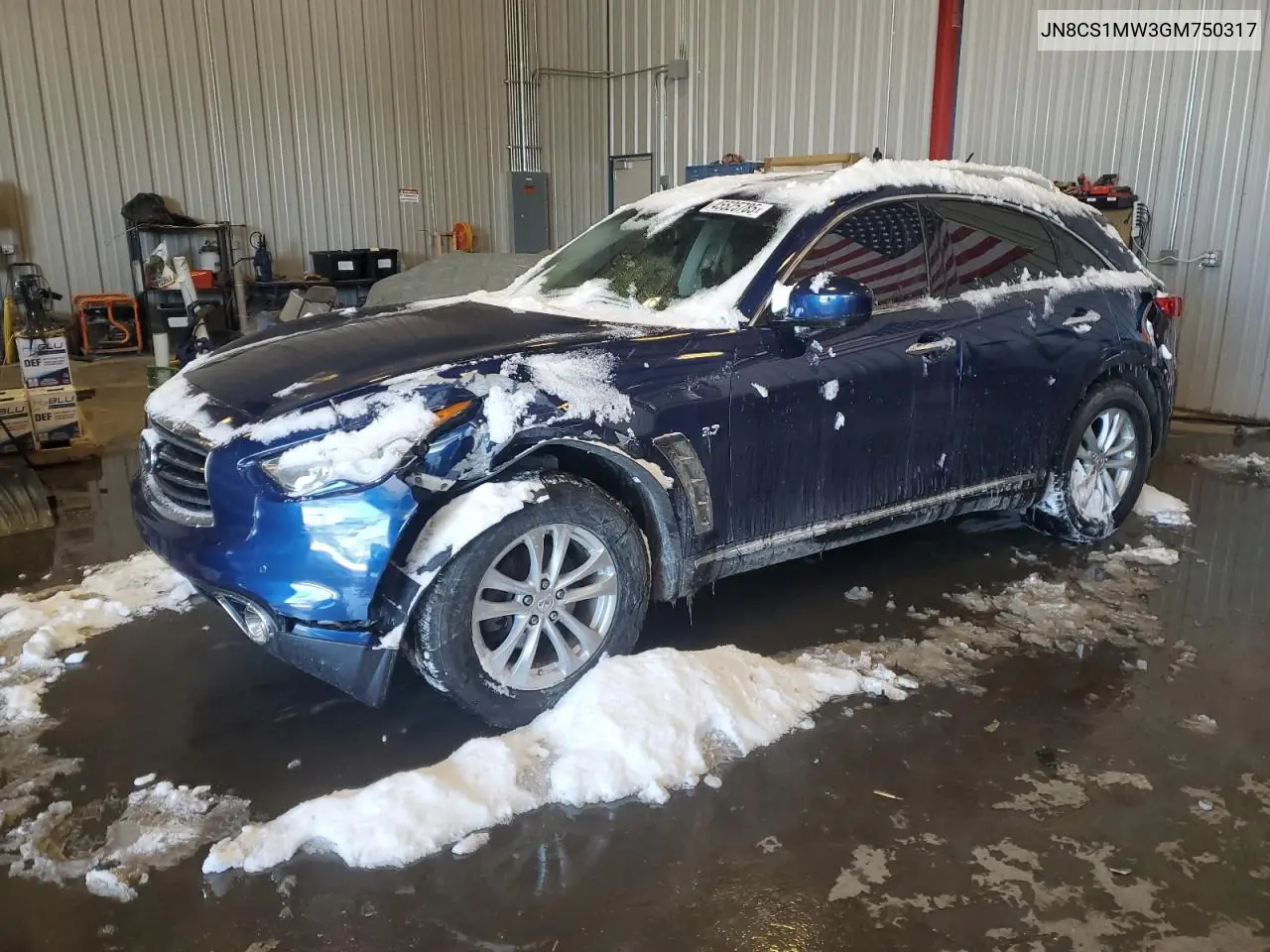 2016 Infiniti Qx70 VIN: JN8CS1MW3GM750317 Lot: 45525785