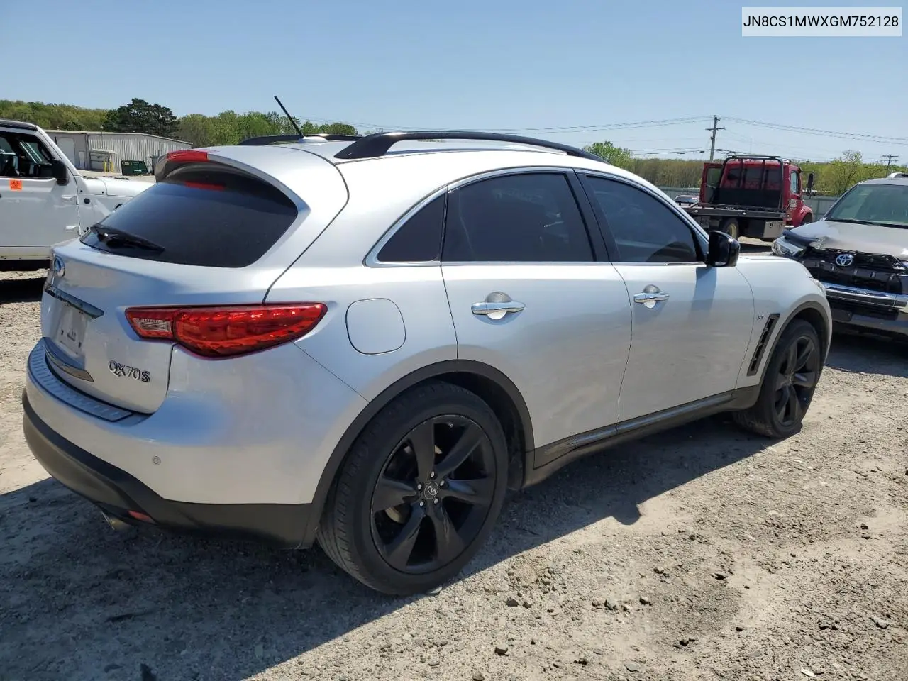 2016 Infiniti Qx70 VIN: JN8CS1MWXGM752128 Lot: 52147115