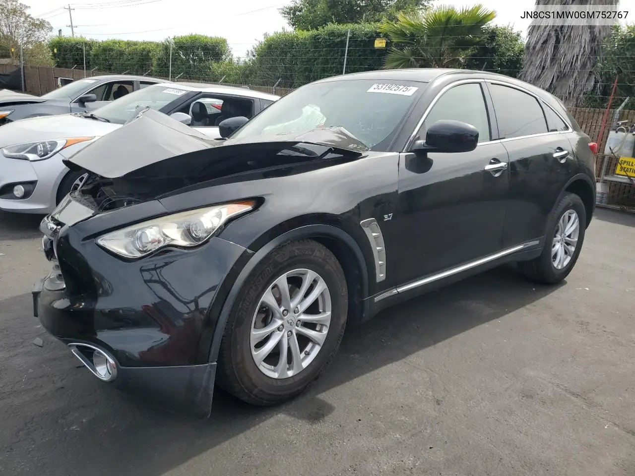 2016 Infiniti Qx70 VIN: JN8CS1MW0GM752767 Lot: 53192575