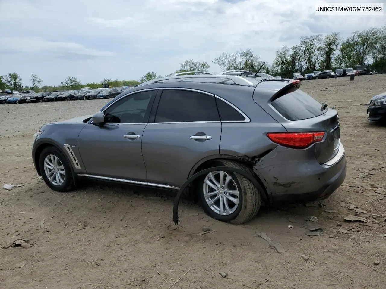 2016 Infiniti Qx70 VIN: JN8CS1MW0GM752462 Lot: 54750195