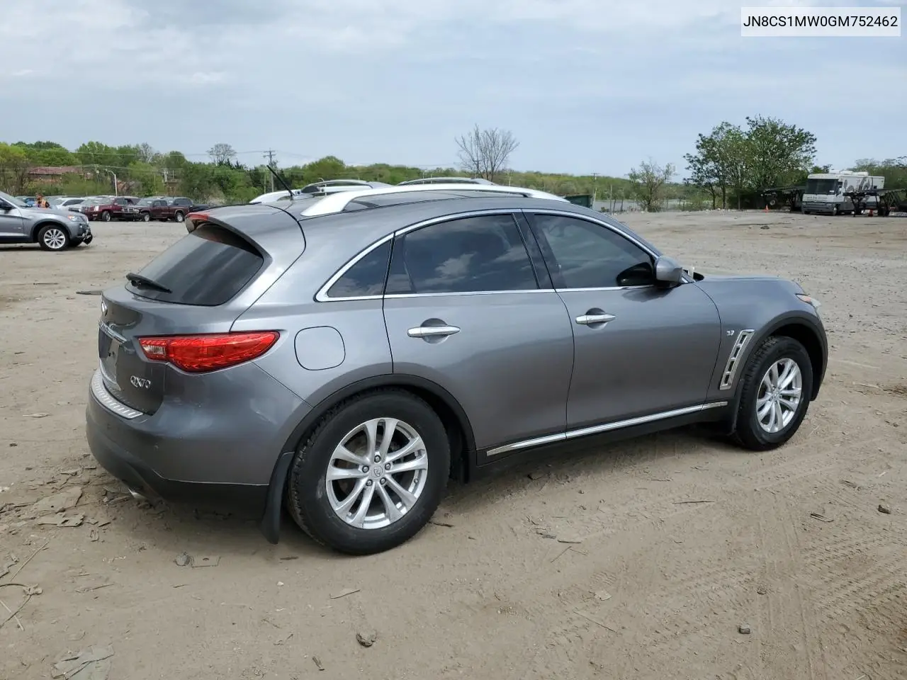 2016 Infiniti Qx70 VIN: JN8CS1MW0GM752462 Lot: 54750195
