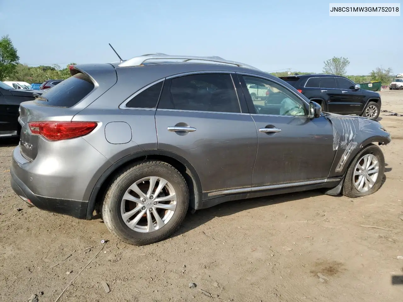 2016 Infiniti Qx70 VIN: JN8CS1MW3GM752018 Lot: 55606375