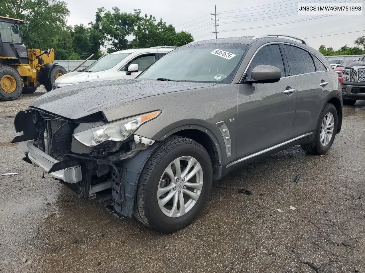 2016 Infiniti Qx70 VIN: JN8CS1MW4GM751993 Lot: 56351675