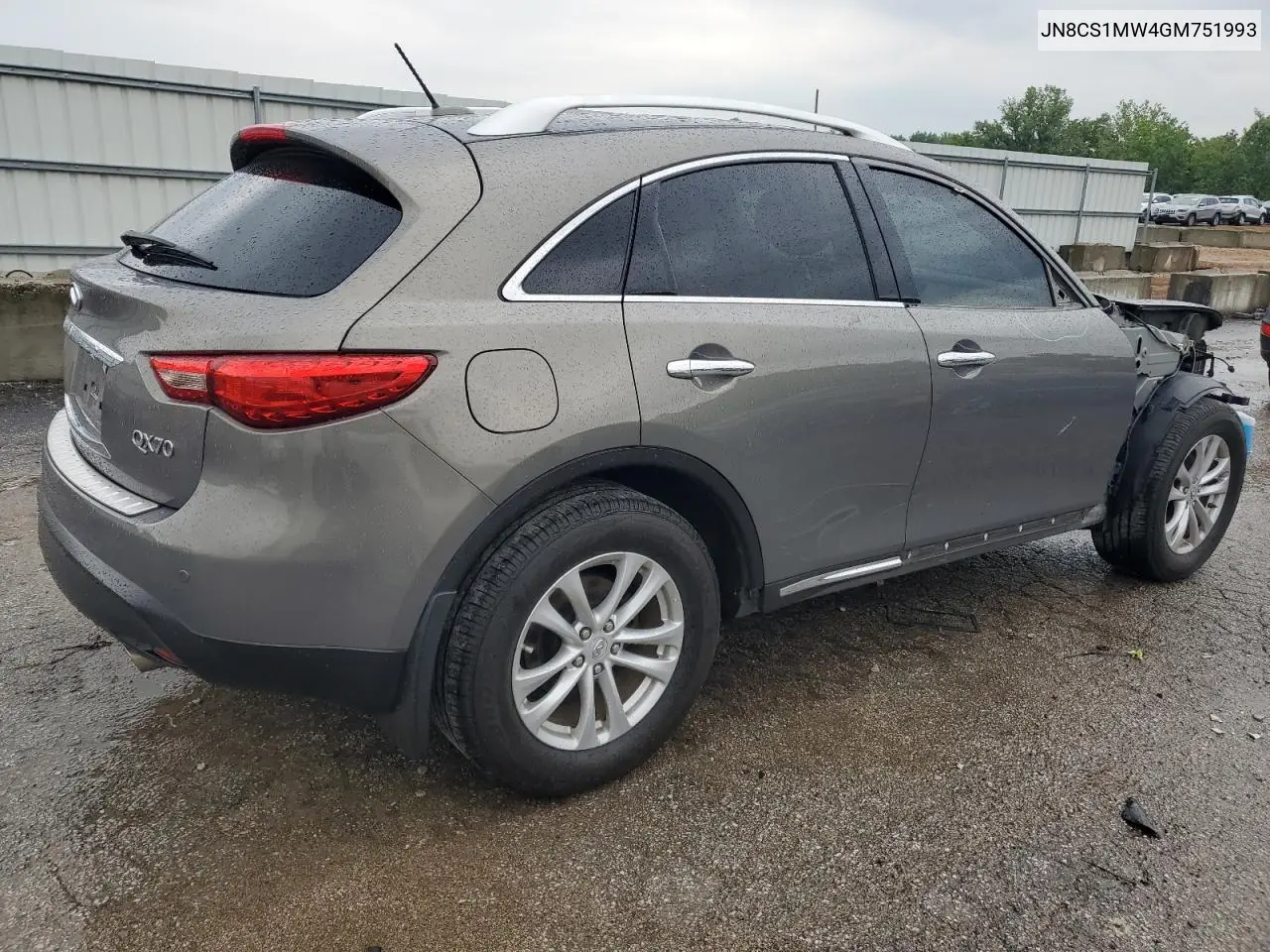 2016 Infiniti Qx70 VIN: JN8CS1MW4GM751993 Lot: 56351675