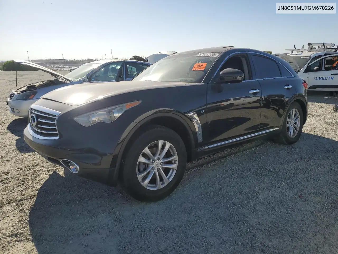 2016 Infiniti Qx70 VIN: JN8CS1MU7GM670226 Lot: 57682555