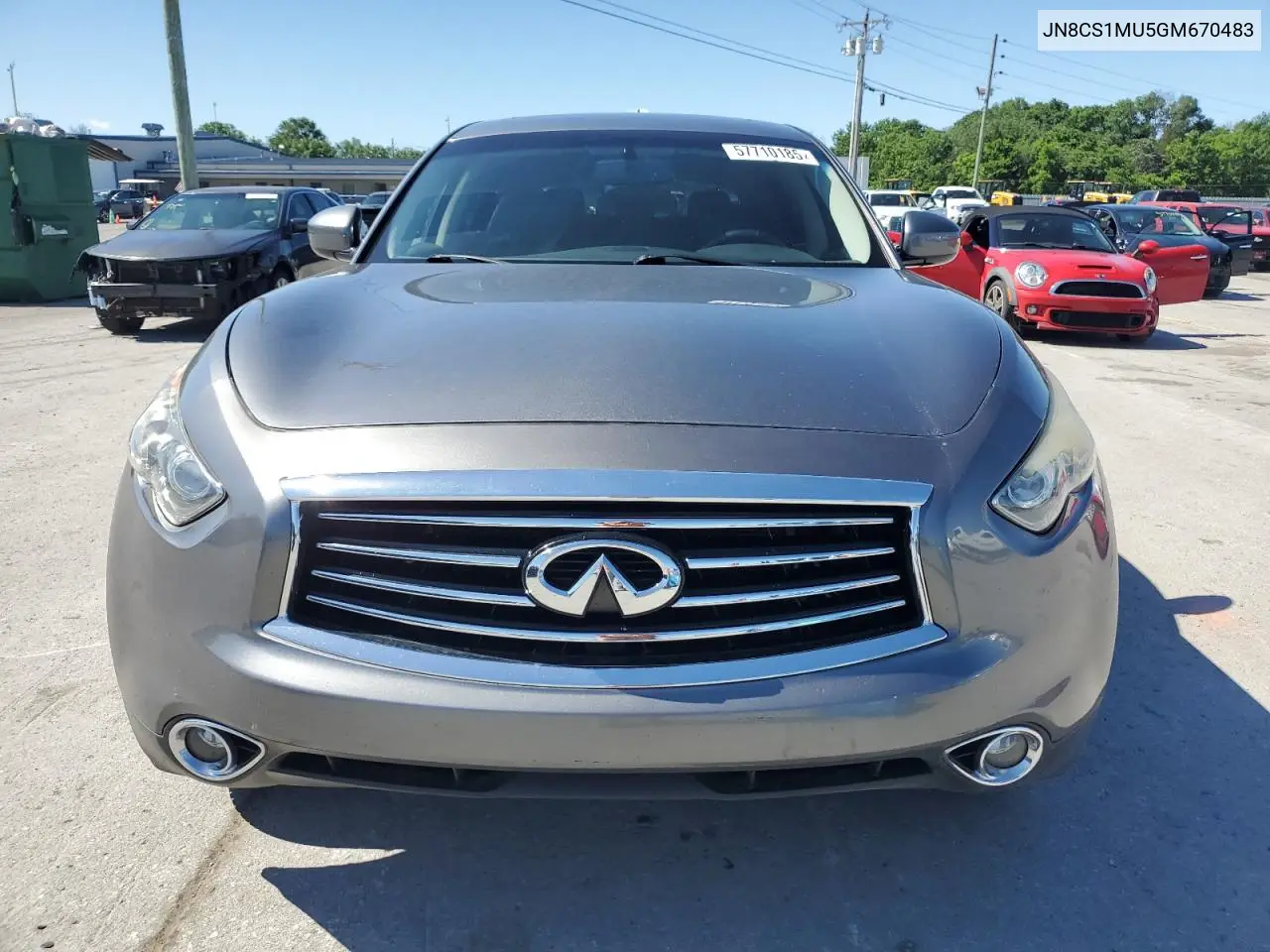 2016 Infiniti Qx70 VIN: JN8CS1MU5GM670483 Lot: 57710185
