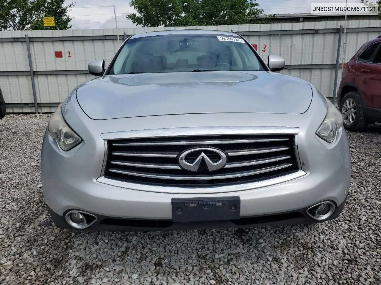 2016 Infiniti Qx70 VIN: JN8CS1MU9GM671121 Lot: 59466735