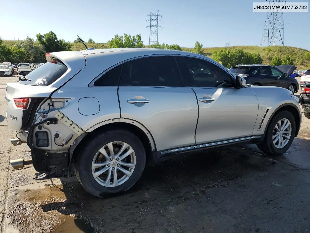 2016 Infiniti Qx70 VIN: JN8CS1MW5GM752733 Lot: 60749225