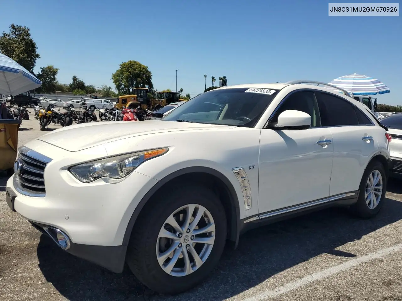2016 Infiniti Qx70 VIN: JN8CS1MU2GM670926 Lot: 64424835