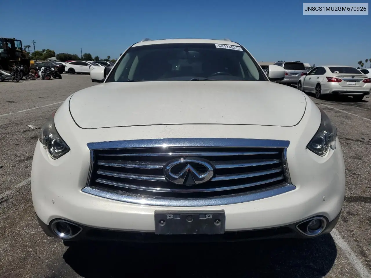 2016 Infiniti Qx70 VIN: JN8CS1MU2GM670926 Lot: 64424835