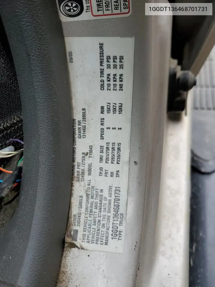 2006 Isuzu I-350 VIN: 1GGDT136468701731 Lot: 52633235