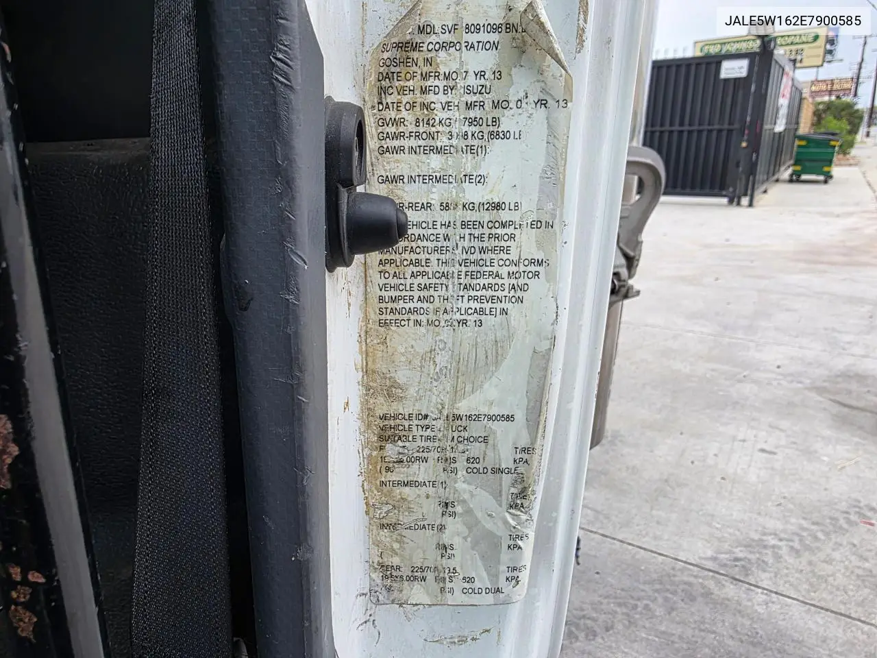 2014 Isuzu Nqr VIN: JALE5W162E7900585 Lot: 62122615