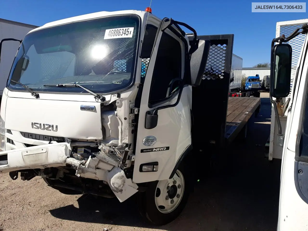 2020 Isuzu Nrr Flat Bed Truck VIN: JALE5W164L7306433 Lot: 46886345