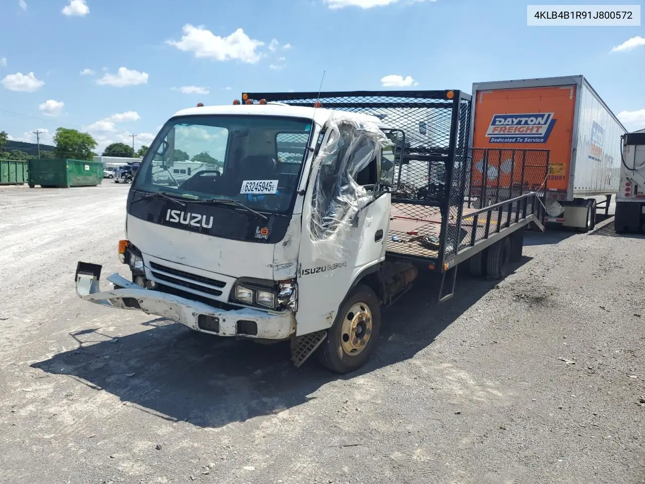 2001 Isuzu Npr VIN: 4KLB4B1R91J800572 Lot: 63245945