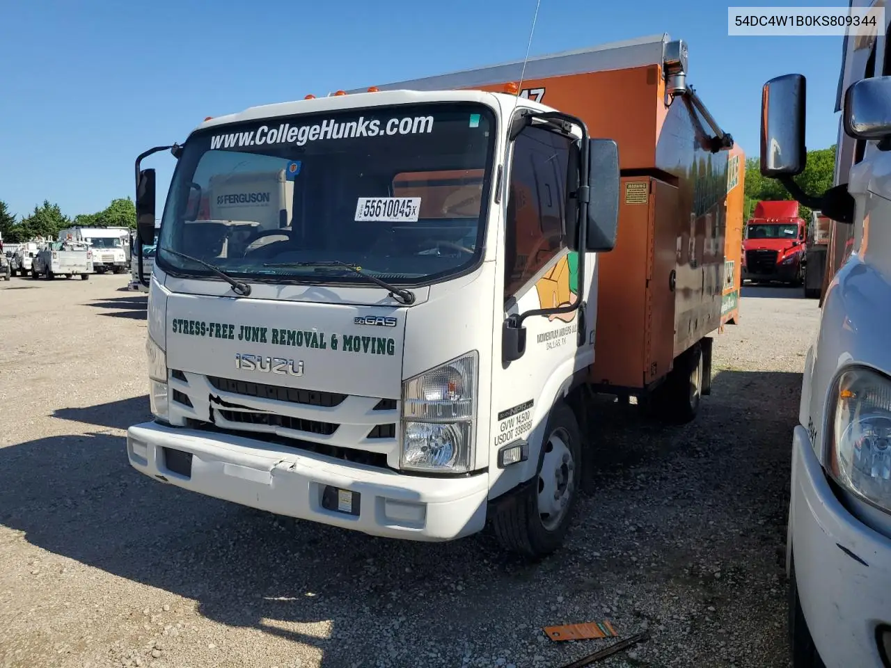 2019 Isuzu Npr Hd VIN: 54DC4W1B0KS809344 Lot: 55610045
