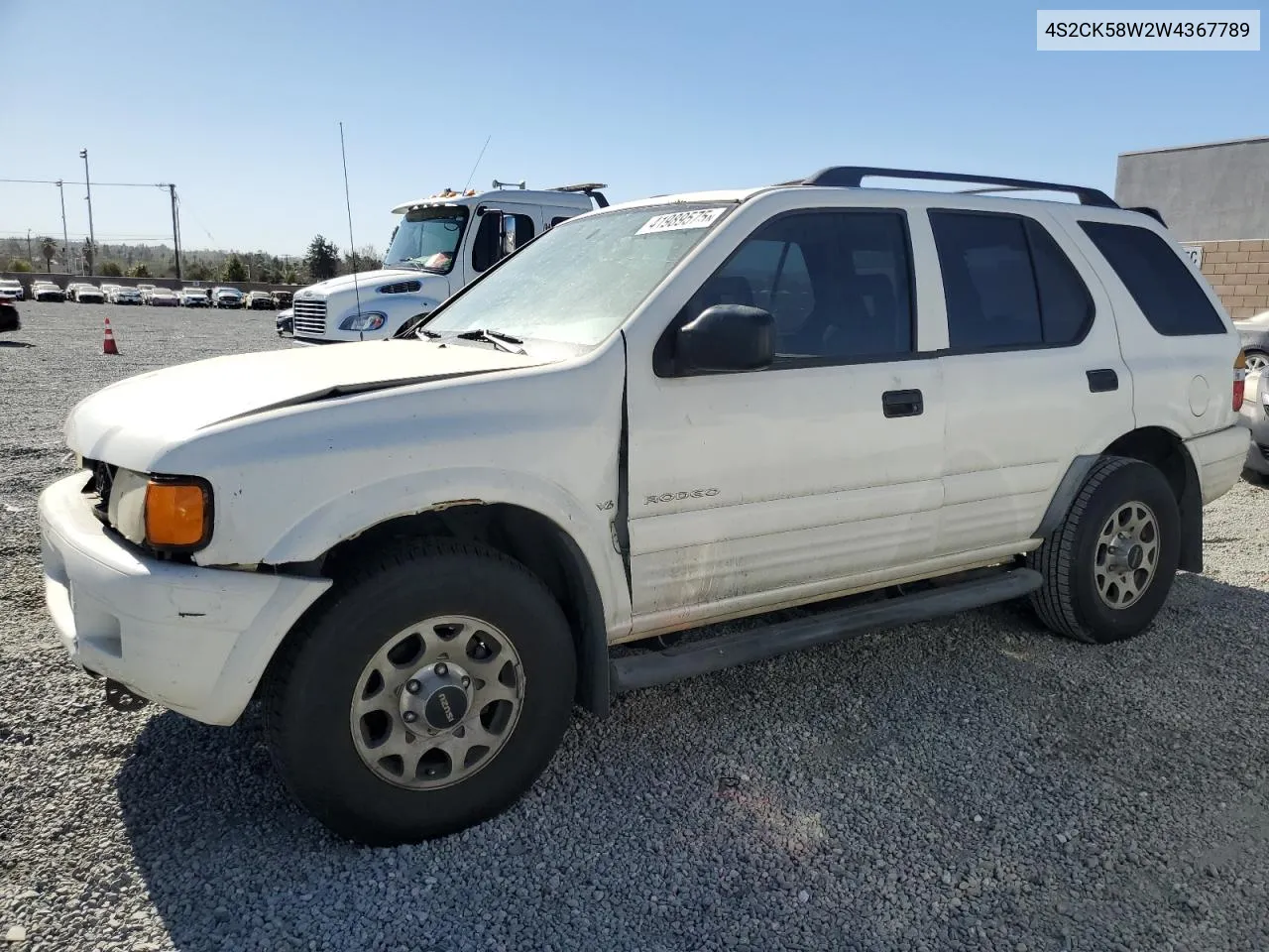 1998 Isuzu Rodeo S VIN: 4S2CK58W2W4367789 Lot: 41989575