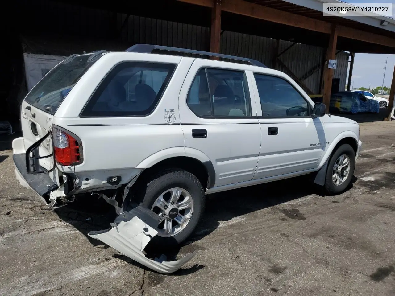 2000 Isuzu Rodeo S VIN: 4S2CK58W1Y4310227 Lot: 56669865