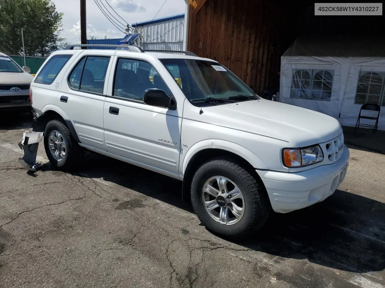 2000 Isuzu Rodeo S VIN: 4S2CK58W1Y4310227 Lot: 56669865