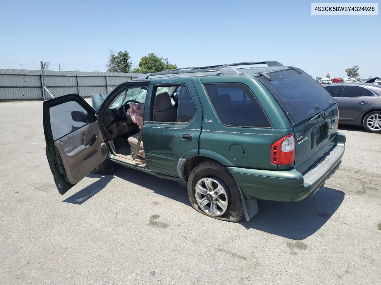 2000 Isuzu Rodeo S VIN: 4S2CK58W2Y4324928 Lot: 59800375