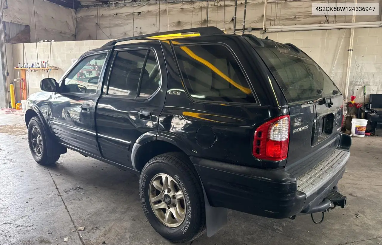 2002 Isuzu Rodeo S VIN: 4S2CK58W124336947 Lot: 63482935