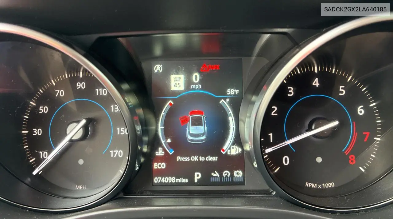 2020 Jaguar F-Pace Prestige VIN: SADCK2GX2LA640185 Lot: 56074585
