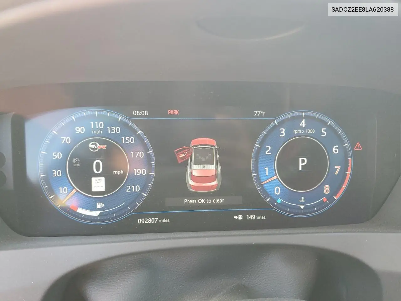 2020 Jaguar F-Pace Svr VIN: SADCZ2EE8LA620388 Lot: 65522375