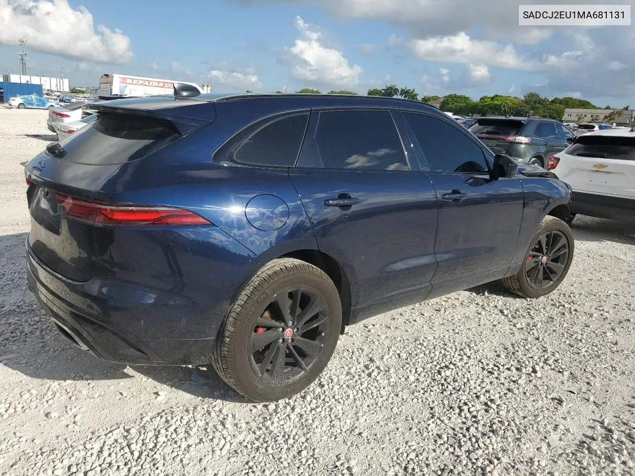 2021 Jaguar F-Pace S VIN: SADCJ2EU1MA681131 Lot: 61207435