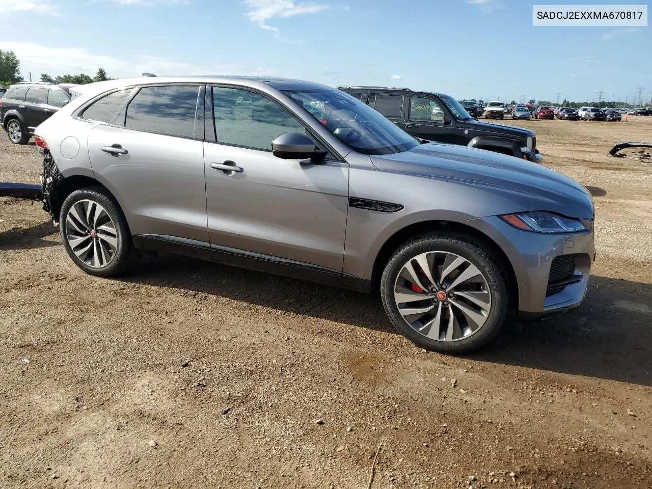 2021 Jaguar F-Pace S VIN: SADCJ2EXXMA670817 Lot: 62518925