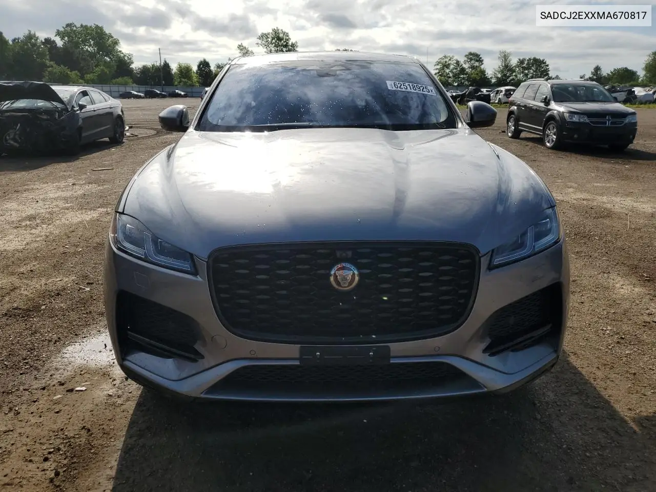 2021 Jaguar F-Pace S VIN: SADCJ2EXXMA670817 Lot: 62518925