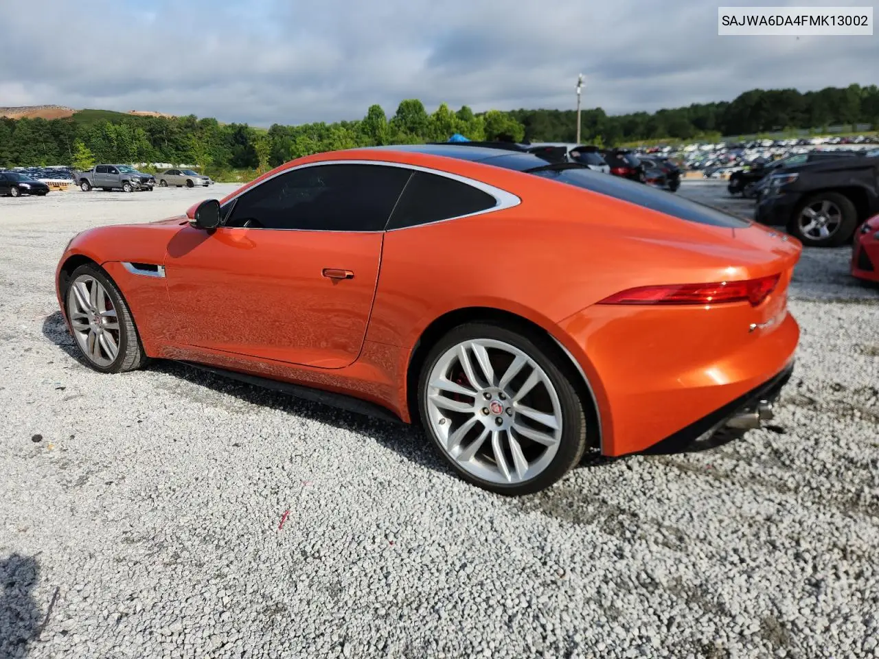 2015 Jaguar F-Type R VIN: SAJWA6DA4FMK13002 Lot: 61601155