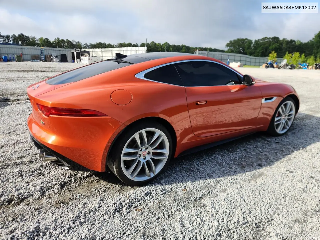 2015 Jaguar F-Type R VIN: SAJWA6DA4FMK13002 Lot: 61601155